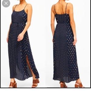 Banana Republic polka dot pleated maxi dress